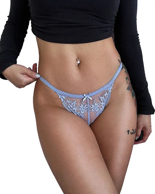 Curvvvy® BlossomLace – French Embroidered Sheer Lace Thong curvvvy