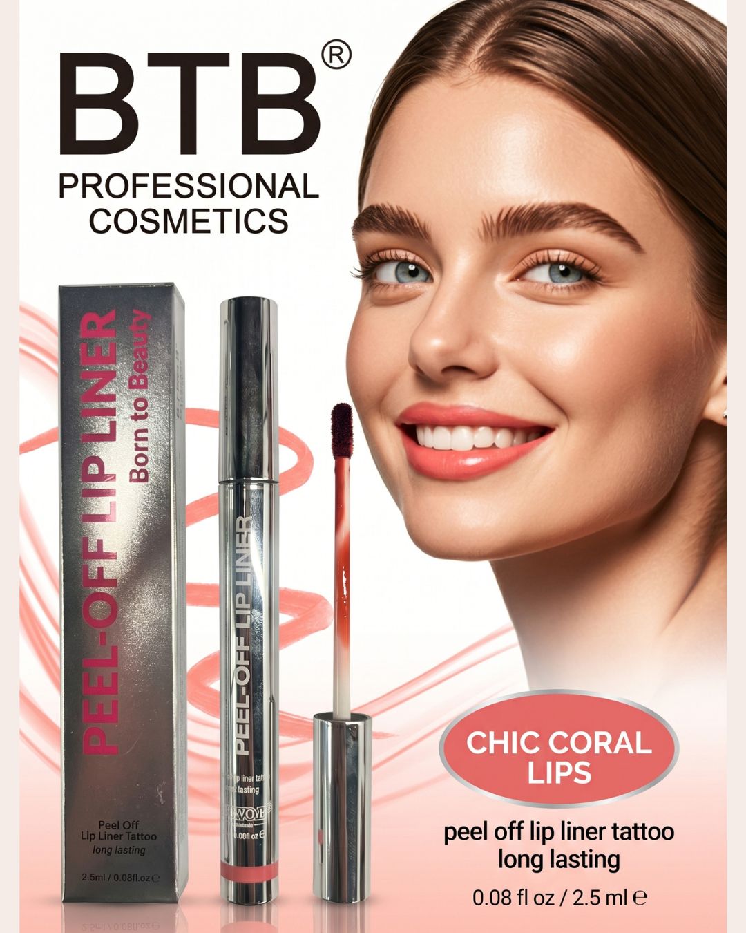 Curvvvy™ BTB Peel-Off Lip Liner/Lip Gloss 2.5ml