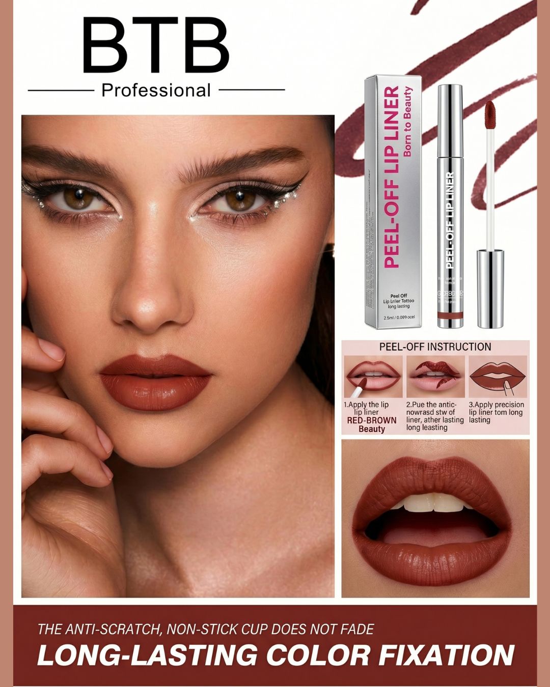Curvvvy™ BTB Peel-Off Lip Liner/Lip Gloss 2.5ml