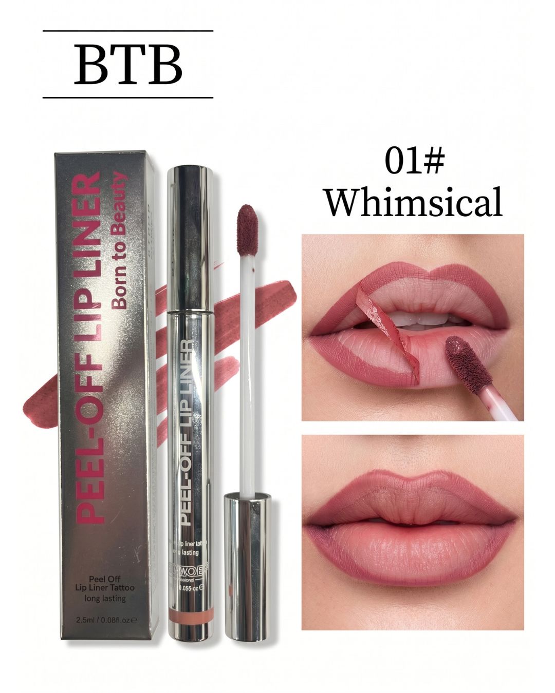 Curvvvy™ BTB Peel-Off Lip Liner/Lip Gloss 2.5ml