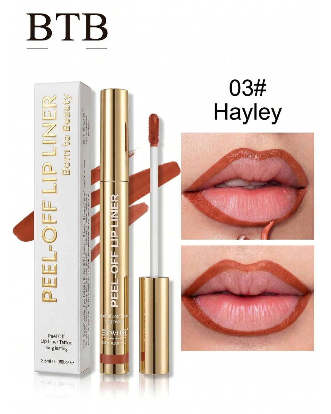 Curvvvy™ BTB Wonder Blading Metallic Gold Lip Stain Masque 2.5ml