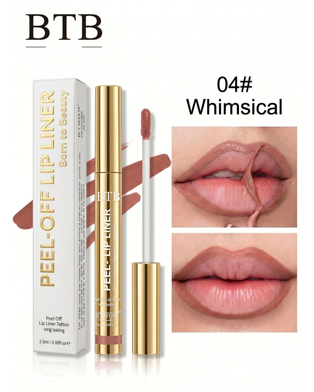 Curvvvy™ BTB Wonder Blading Metallic Gold Lip Stain Masque 2.5ml