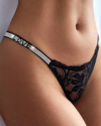 Curvvvy® BlossomLace – Lace Thong with Sparkling Details