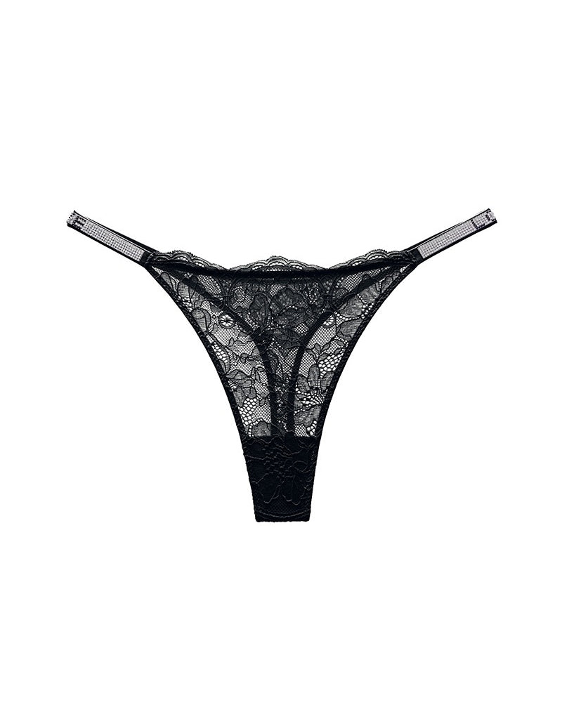 Curvvvy ShineLace – Tanga con encaje y detalles brillantes