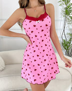 Curvvvy® DreamWear – Pink Heart Lace Nightdress