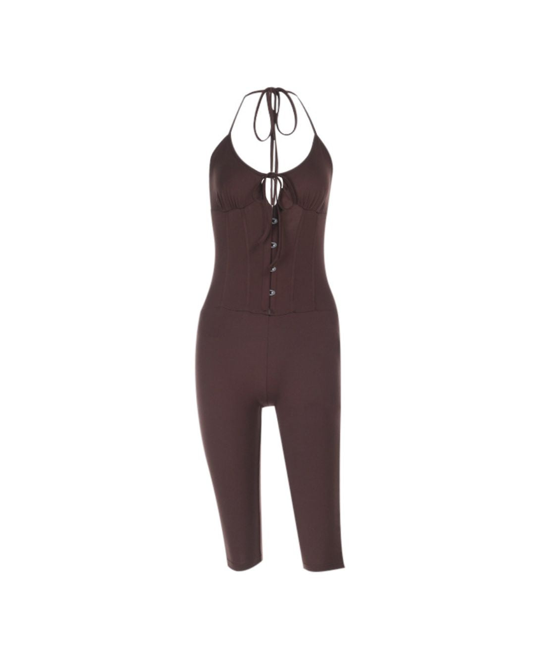 Curvvvy™ Halter Corset Capri Jumpsuit