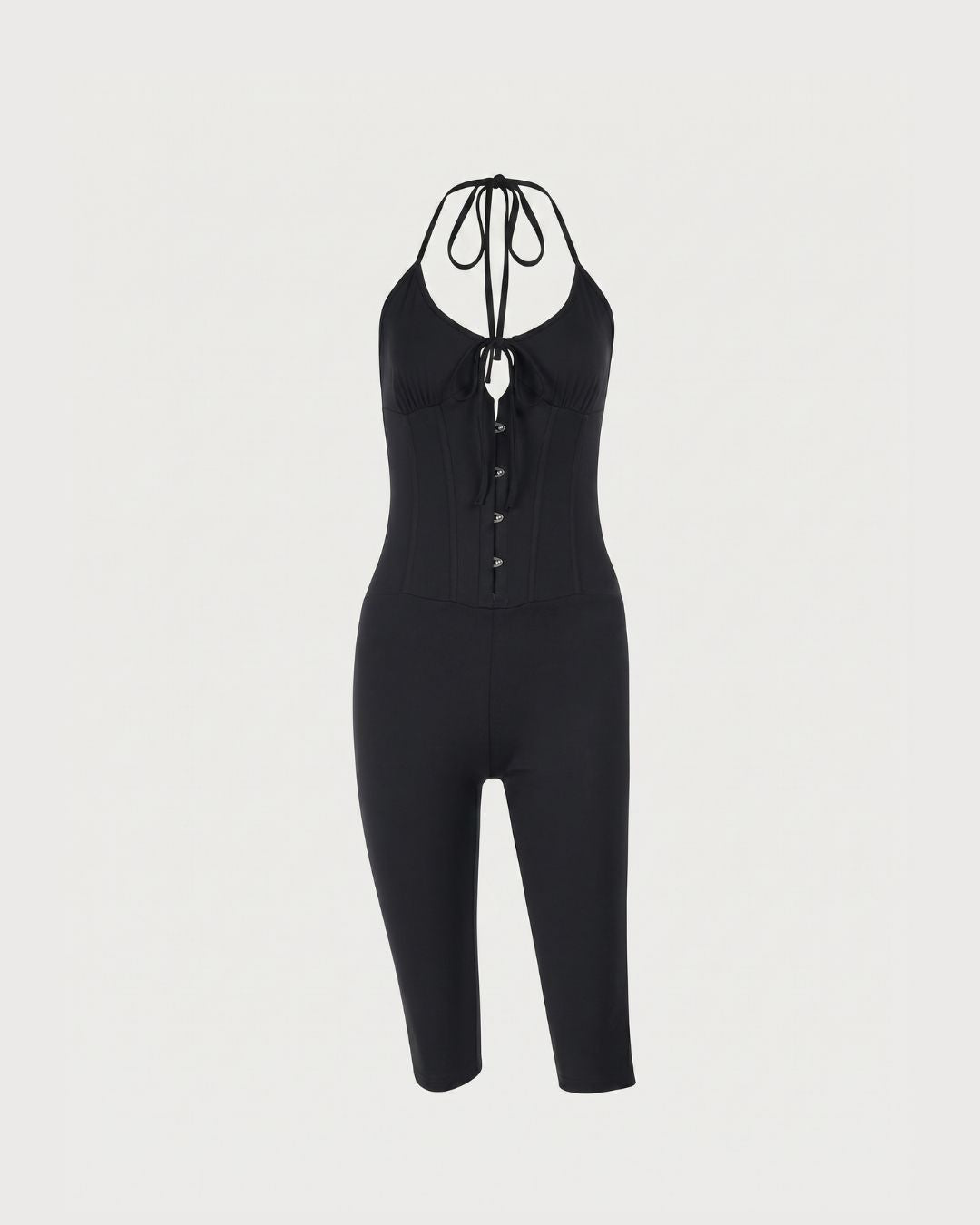 Curvvvy™ Halter Corset Capri Jumpsuit