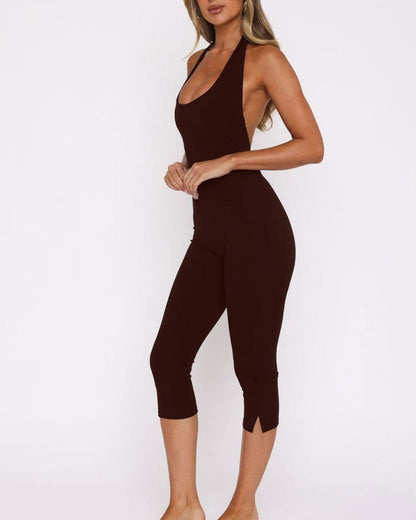 Curvvvy™ Elegant Backless Halter Jumpsuit