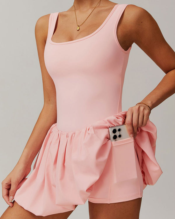 Curvvvy™ Athletic Tennis Dress with Built-In Bodysuit