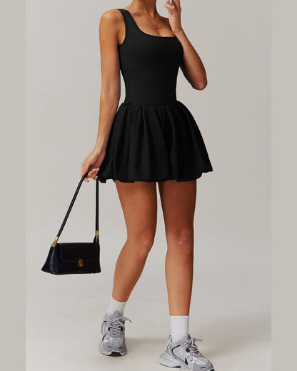 Curvvvy™ Athletic Tennis Dress with Built-In Bodysuit