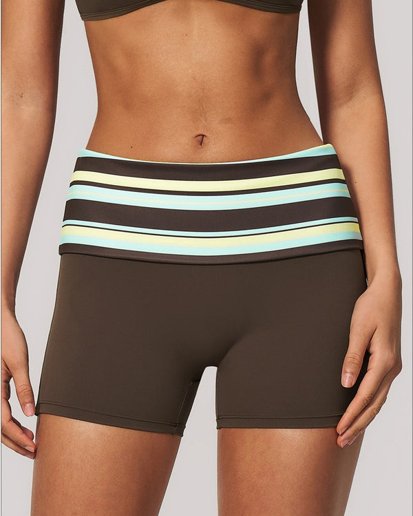 Curvvvy™ Contrast Panel Sculpting Workout Shorts