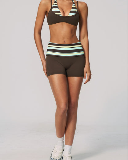 Curvvvy™ Contrast Panel Sculpting Workout Shorts