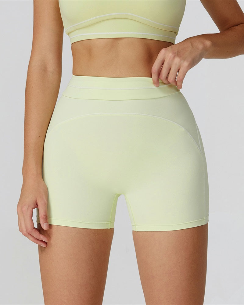Curvvvy™ High-Waisted Contrast Trim Yoga Shorts