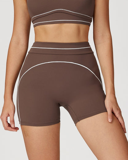 Curvvvy™ High-Waisted Contrast Trim Yoga Shorts