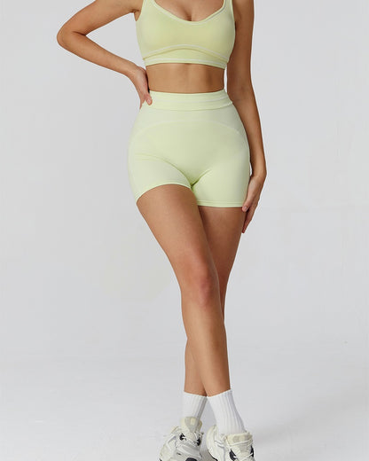 Curvvvy™ High-Waisted Contrast Trim Yoga Shorts