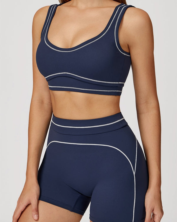 Curvvvy™ High-Waisted Contrast Trim Yoga Shorts
