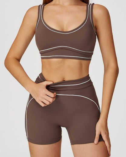 Curvvvy™ High-Waisted Contrast Trim Yoga Shorts