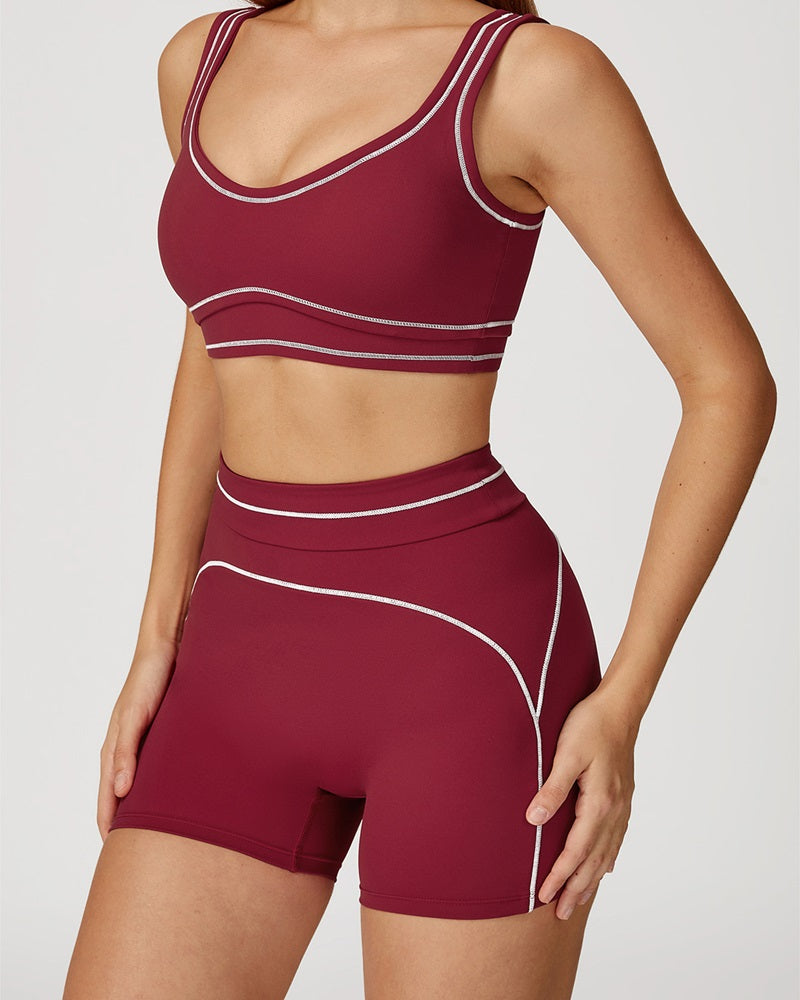 Curvvvy™ High-Waisted Contrast Trim Yoga Shorts