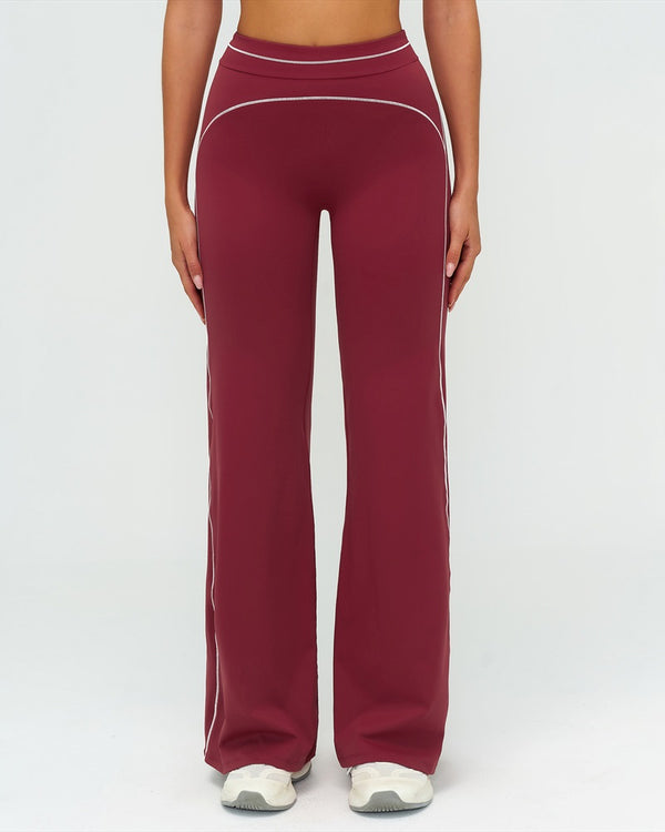 Curvvvy™ High-Waisted Contrast Panel Wide Leg Pants