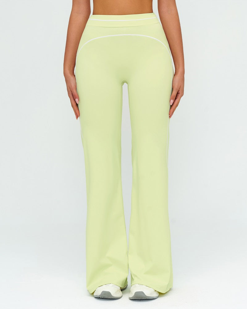 Curvvvy™ High-Waisted Contrast Panel Wide Leg Pants