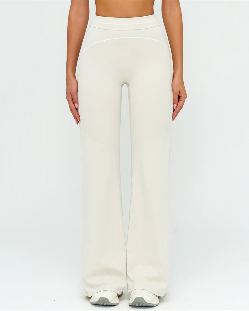 Curvvvy™ High-Waisted Contrast Panel Wide Leg Pants