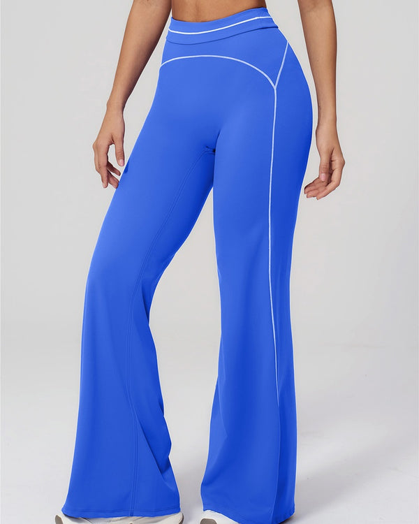 Curvvvy™ High-Waisted Contrast Panel Wide Leg Pants