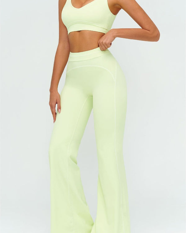 Curvvvy™ High-Waisted Contrast Panel Wide Leg Pants