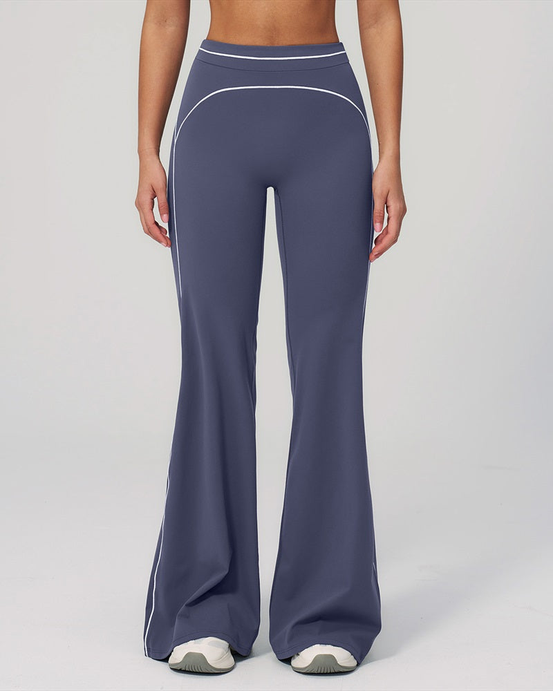 Curvvvy™ High-Waisted Contrast Panel Wide Leg Pants