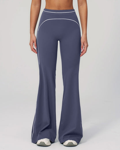 Curvvvy™ High-Waisted Contrast Panel Wide Leg Pants