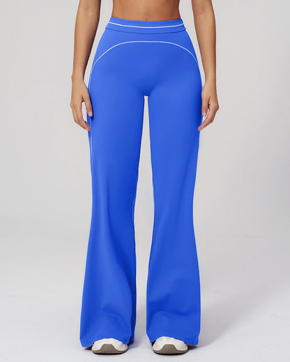 Curvvvy™ High-Waisted Contrast Panel Wide Leg Pants