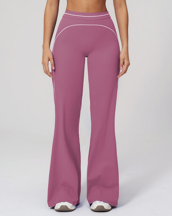 Curvvvy™ High-Waisted Contrast Panel Wide Leg Pants
