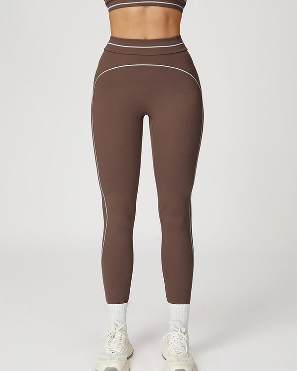 Curvvvy™ High-Waisted Contrast Trim Yoga Leggings