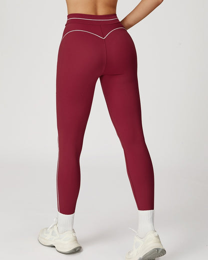 Curvvvy™ High-Waisted Contrast Trim Yoga Leggings