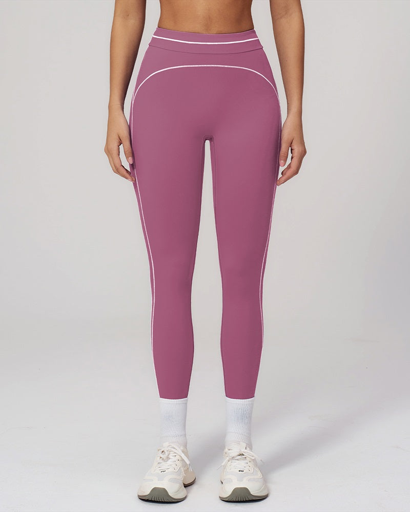 Curvvvy™ High-Waisted Contrast Trim Yoga Leggings