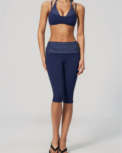 Curvvvy™ Contrast Trim Strappy Back Halter Sports Bra