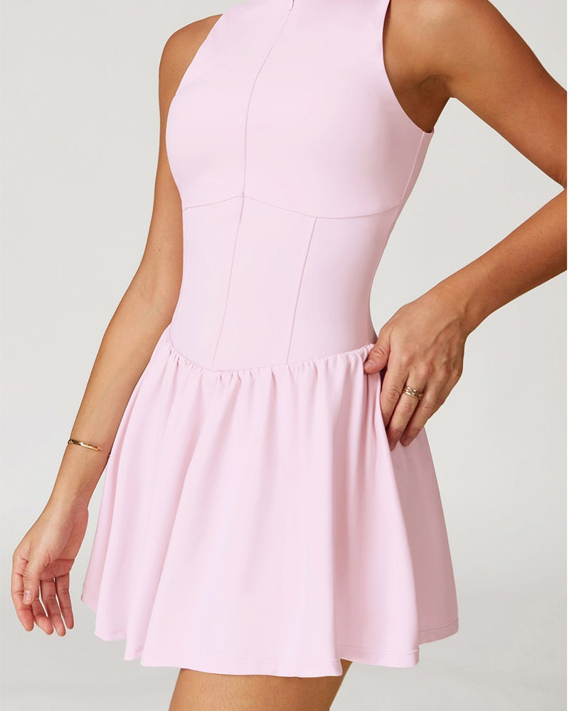 Curvvvy™ Cloud Stand Collar A-Line Tennis Dress