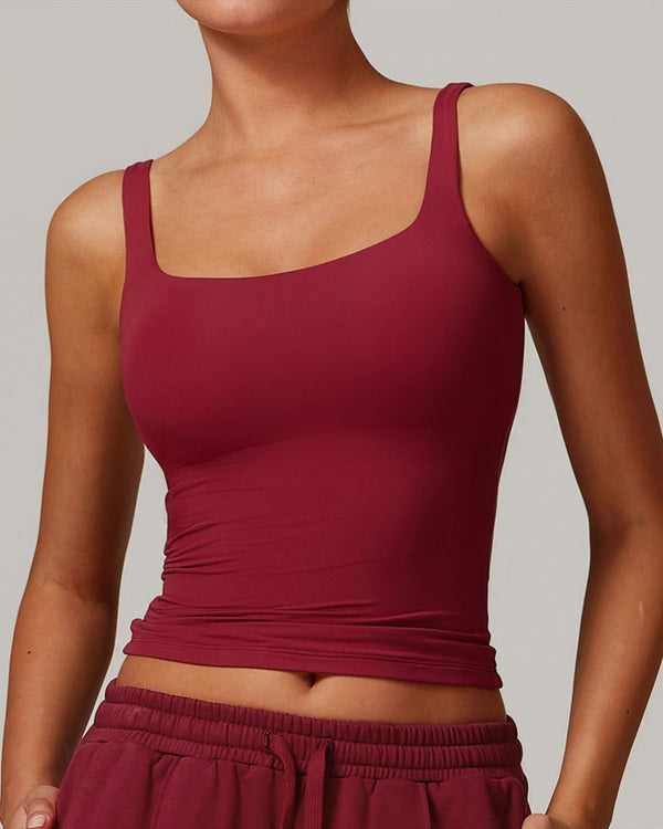 Curvvvy™ Quick-Dry Open-Back Fitted Yoga Cami Tank