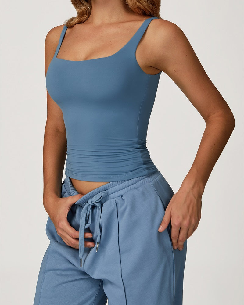 Curvvvy™ Quick-Dry Open-Back Fitted Yoga Cami Tank