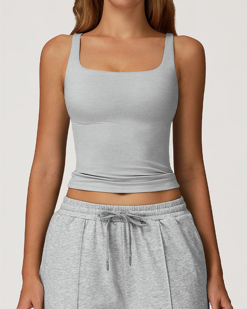 Curvvvy™ Quick-Dry Open-Back Fitted Yoga Cami Tank