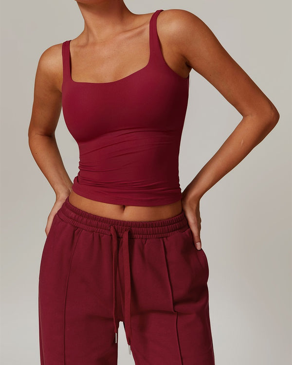 Curvvvy™ Quick-Dry Open-Back Fitted Yoga Cami Tank