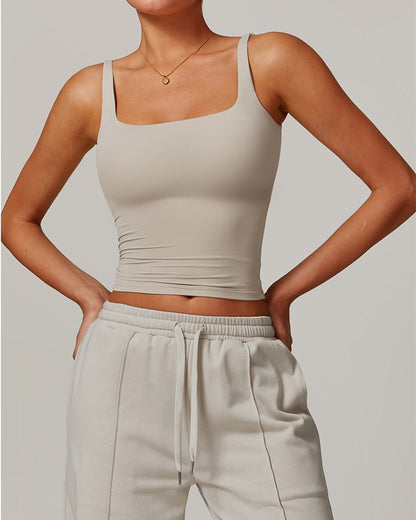 Curvvvy™ Quick-Dry Open-Back Fitted Yoga Cami Tank