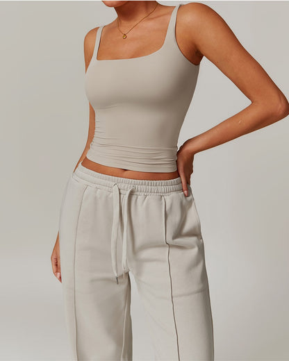 Curvvvy™ Quick-Dry Open-Back Fitted Yoga Cami Tank