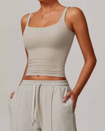 Curvvvy™ Quick-Dry Open-Back Fitted Yoga Cami Tank