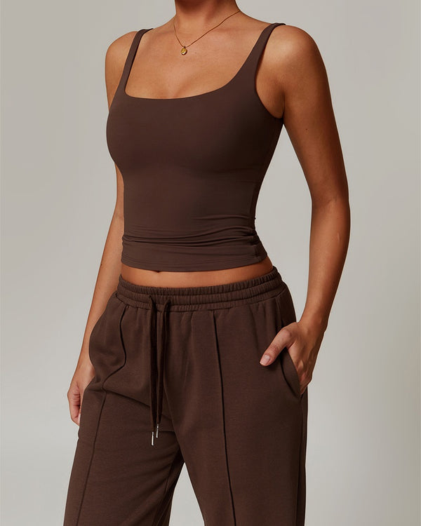 Curvvvy™ Quick-Dry Open-Back Fitted Yoga Cami Tank