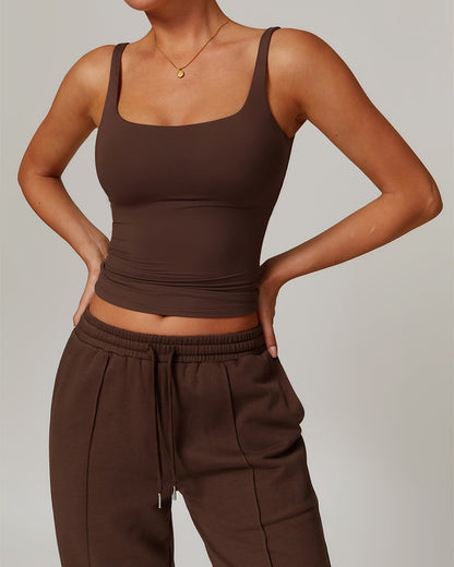 Curvvvy™ Quick-Dry Open-Back Fitted Yoga Cami Tank