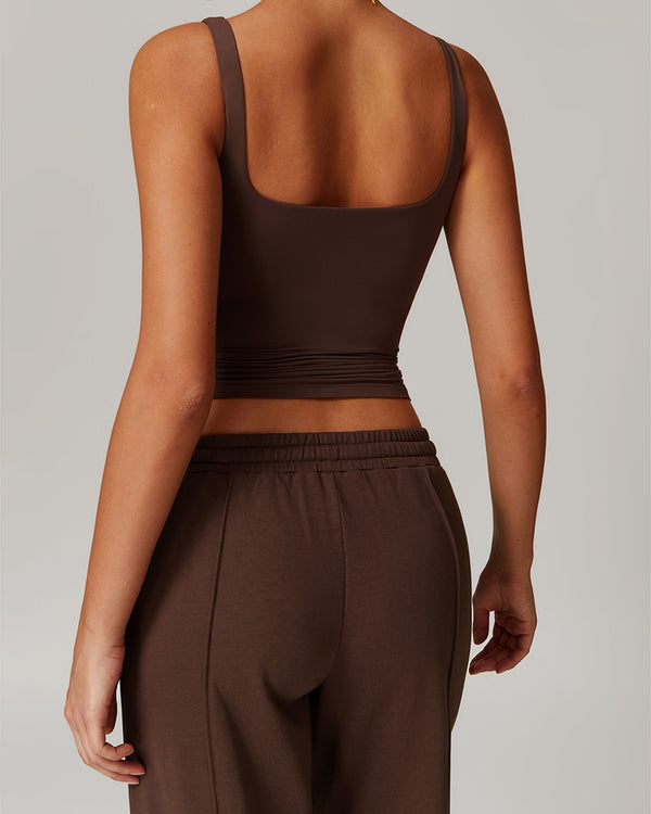 Curvvvy™ Quick-Dry Open-Back Fitted Yoga Cami Tank