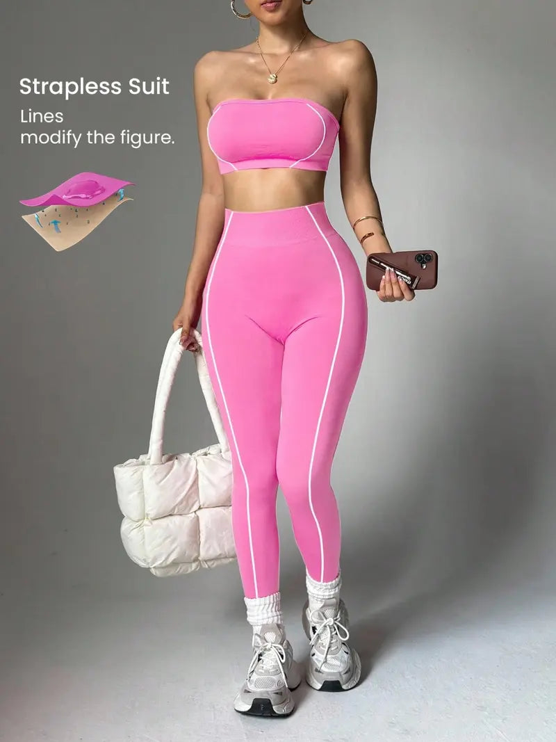 Curvvvy™ Seamless Sculpt Yoga Set-Crop Top & High Waist Leggings