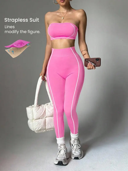 Curvvvy™ Seamless Sculpt Yoga Set-Crop Top & High Waist Leggings