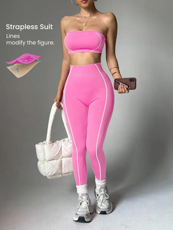 Curvvvy™ Seamless Sculpt Yoga Set-Crop Top & High Waist Leggings
