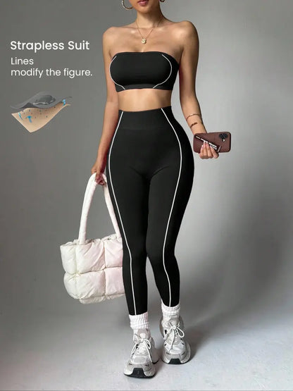 Curvvvy™ Seamless Sculpt Yoga Set-Crop Top & High Waist Leggings